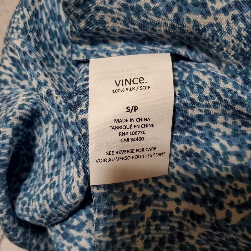 Vince 100% Silk Blouse Tank Size Small - Picture 4 of 5